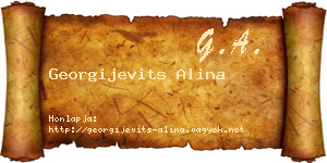 Georgijevits Alina névjegykártya